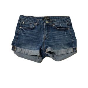 l.a. & jo medium blue jean denim mid rise shorts